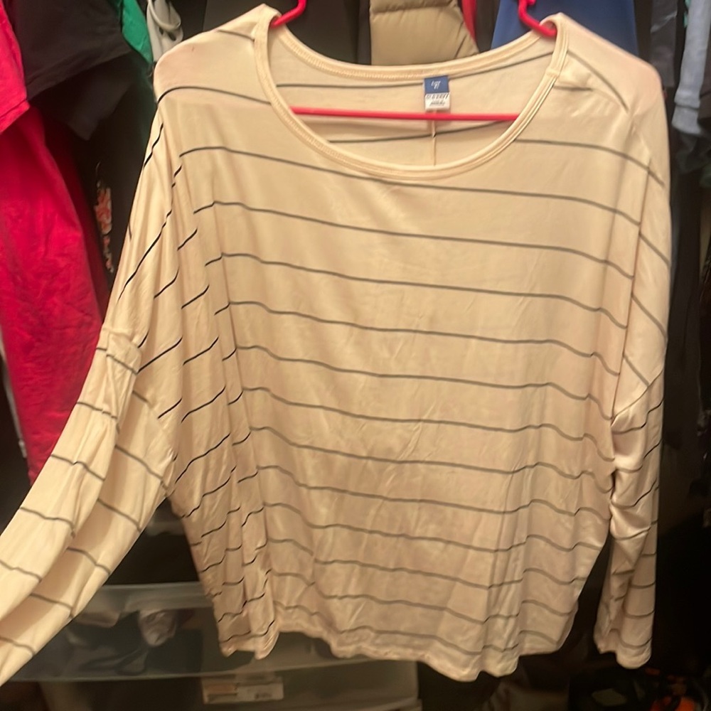 Luxe striped shirt cream/navy